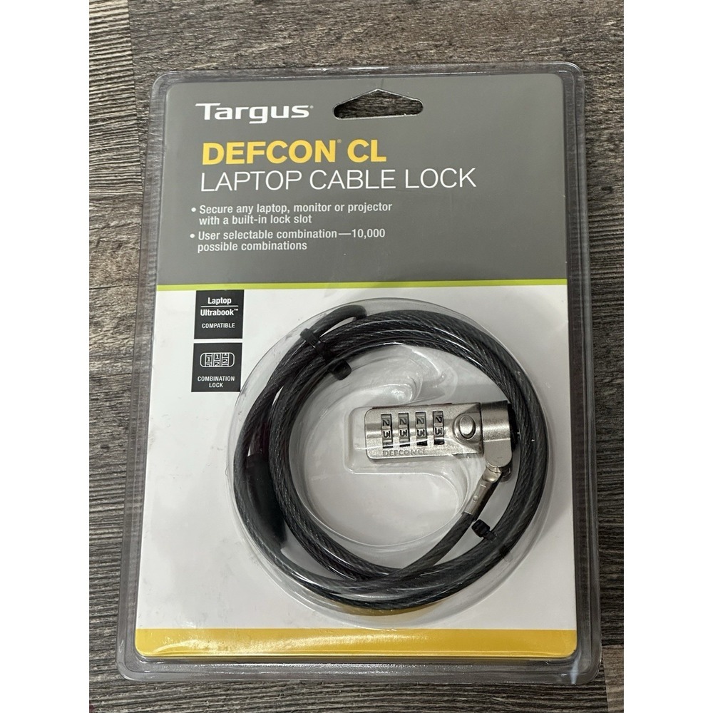 TARGUS DEFCON LAPTOP COMBINATION CABLE LOCK 6.5 FT